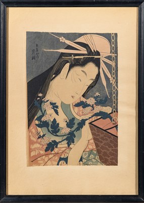 Lot 366 - A Japanese Ukiyo-e Woodblock Print after Ichirakutei Eisui
