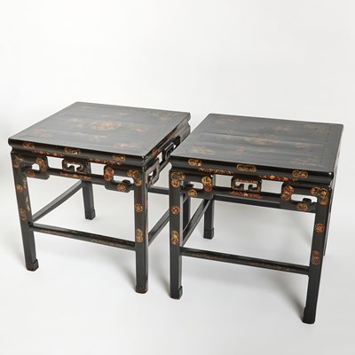 Lot 128 - A Pair of Chinese Lacquered Wood Tables