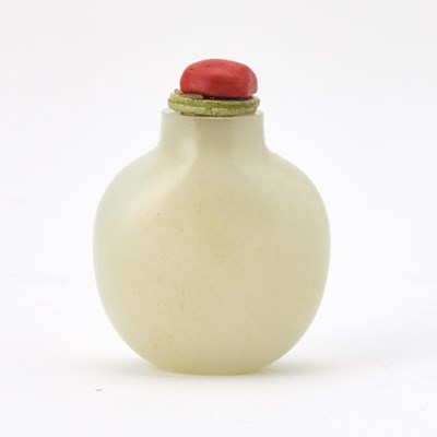 Lot 15 - A Chinese Pale Celadon Jade Snuff Bottle