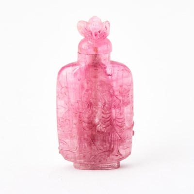 Lot 20 - A Chinese Carved Pink Tourmaline Snuff Bottle