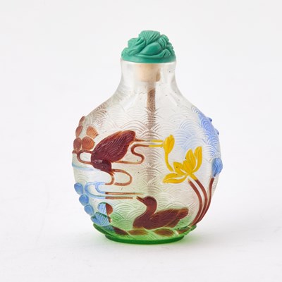 Lot 9 - A Fine Chinese Multi-Color Overlay Glass Snuff Bottle