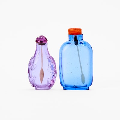 Lot 537 - Two Chinese Glass Snuff Bottles