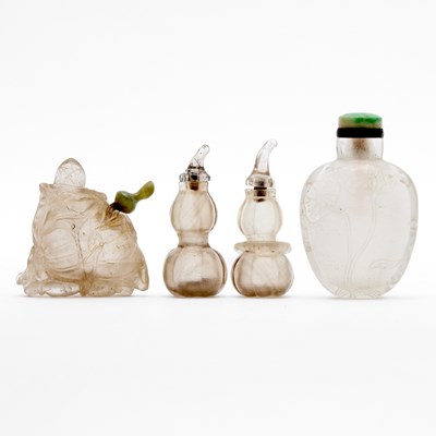 Lot 541 - Four Chinese Carved Rock Crystal Snuff Bottles