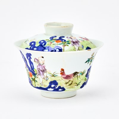 Lot 490 - A Chinese Famille Rose Porcelain Cup and Cover