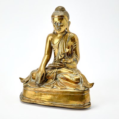 Lot 339 - A Burmese Bronze Figure of Buddha
