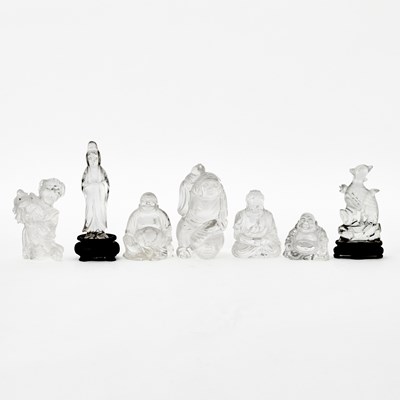 Lot 513 - A Group of Seven Carved Rock Crystal Figures