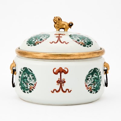 Lot 234 - A Chinese Gilt-Decorated Enameled Porcelain Jar and Cover