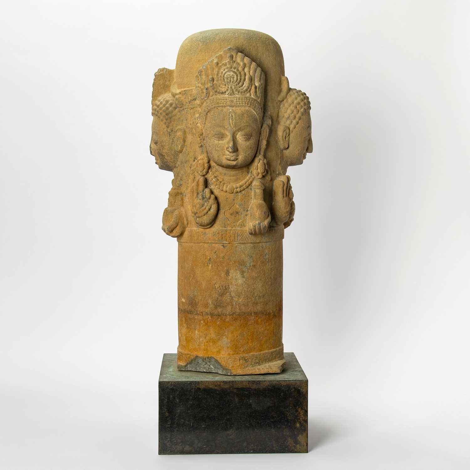 Lot 316 - A Rare Nepalese Carved Stone Chaturmukha Lingam