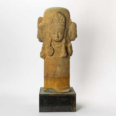 Lot 316 - A Rare Nepalese Carved Stone Chaturmukha Lingam