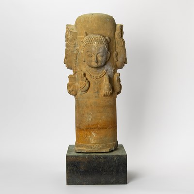 Lot 316 - A Rare Nepalese Carved Stone Chaturmukha Lingam