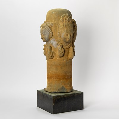 Lot 316 - A Rare Nepalese Carved Stone Chaturmukha Lingam
