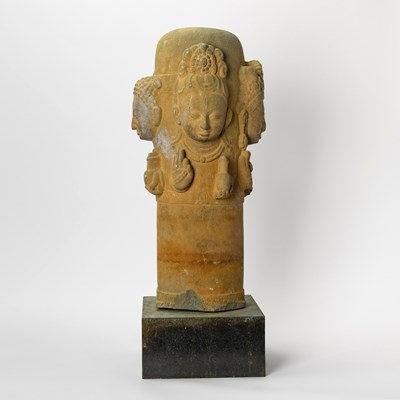 Lot 316 - A Rare Nepalese Carved Stone Chaturmukha Lingam