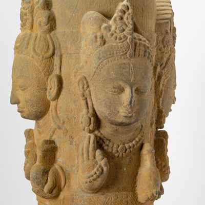 Lot 316 - A Rare Nepalese Carved Stone Chaturmukha Lingam
