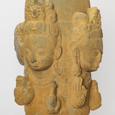 Lot 316 - A Rare Nepalese Carved Stone Chaturmukha Lingam