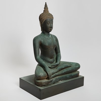 Lot 341 - A Large and Important Thai Bronze Figure of Seated Buddha