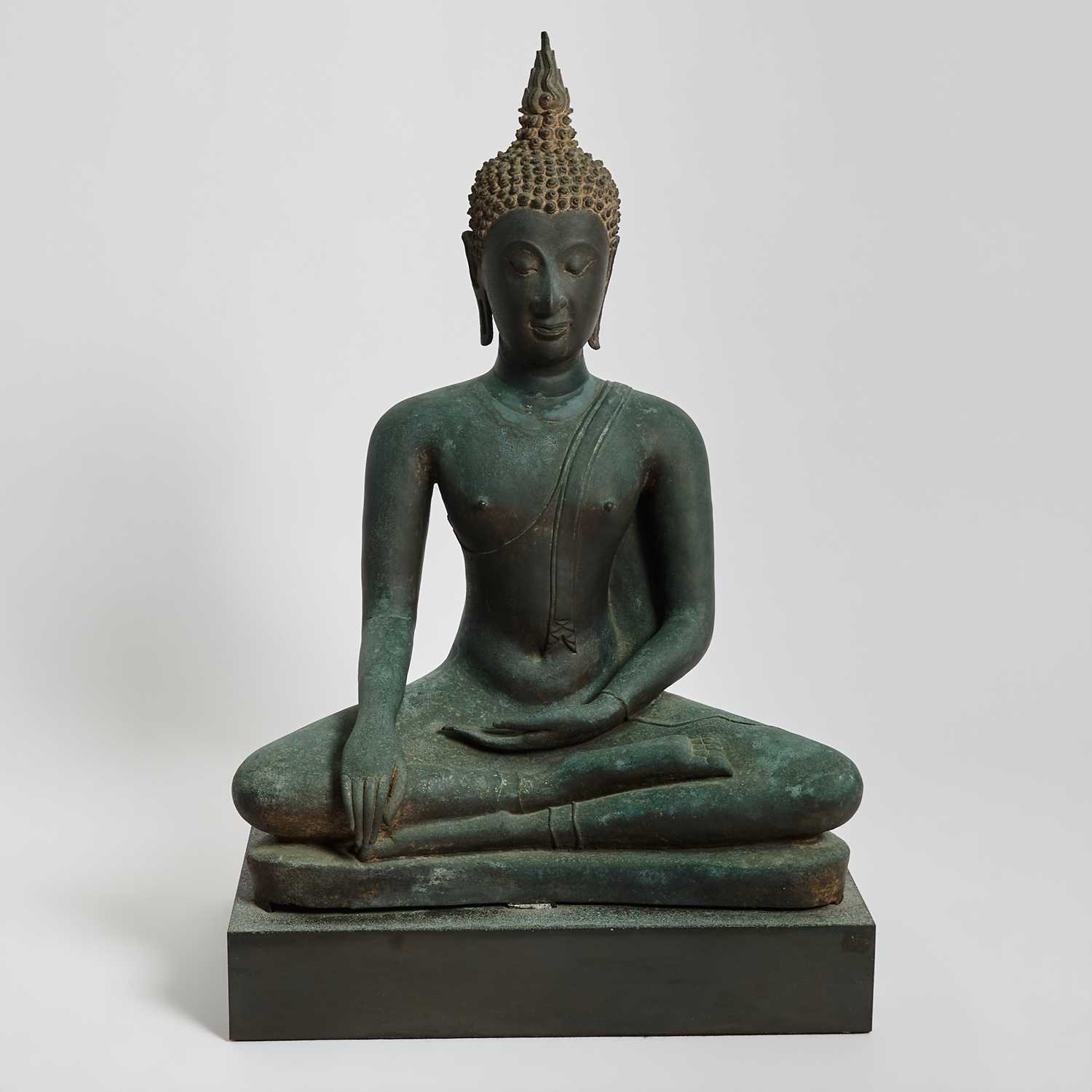 Lot 341 - A Large and Important Thai Bronze Figure of Seated Buddha