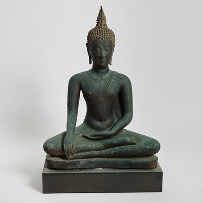 Lot 341 - A Large and Important Thai Bronze Figure of Seated Buddha