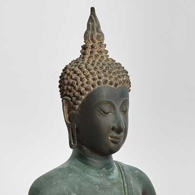 Lot 341 - A Large and Important Thai Bronze Figure of Seated Buddha
