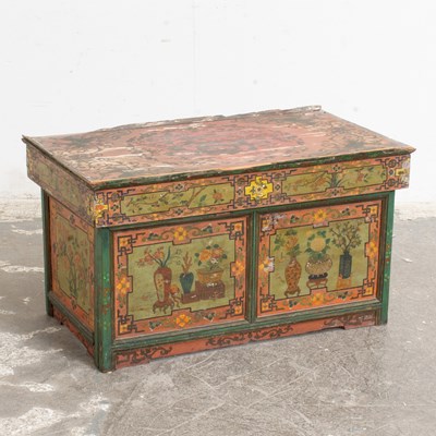 Lot 202 - Tibetan Painted Wood Chest