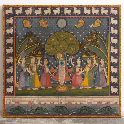 Lot 282 - Indian Pichwai Distemper on Cloth Painting