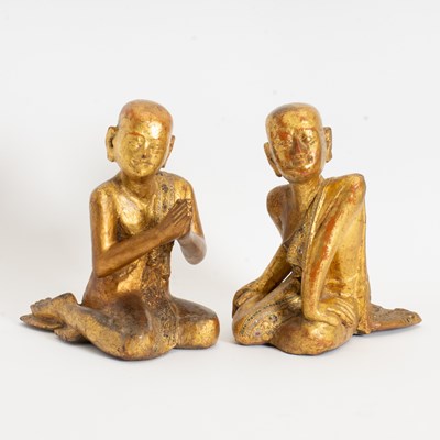 Lot 238 - Pair of Burmese Carved and Gilt-Wood Figures