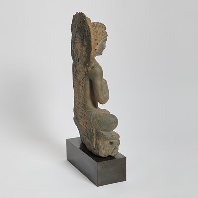 Lot 338 - An Important Gandharan Carved Grey Schist Figure of Buddha