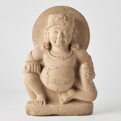 Lot 324 - A Rare Indian Carved Stone Figure of Kubera