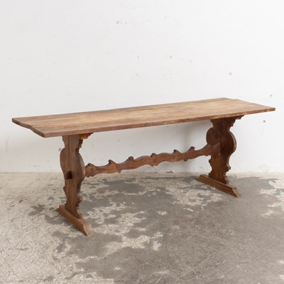 Lot 185 - Baroque Style Pine Trestle Table