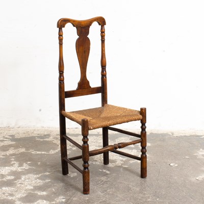Lot 205 - Queen Anne Maple Rush-Seat Side Chair
