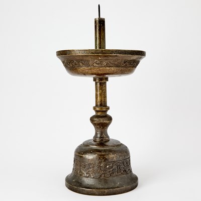 Lot 95 - A Large Chinese Cast Bronze Temple Candle Holder