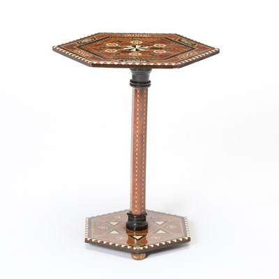 Lot 185 - Syrian Inlaid Hexagonal Side Table