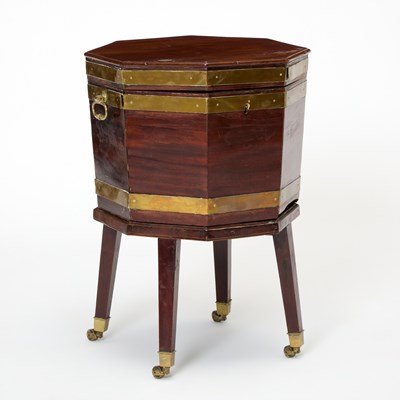 Lot 186 - George III Mahogany and Brass Bound Hexagonal Cellarette