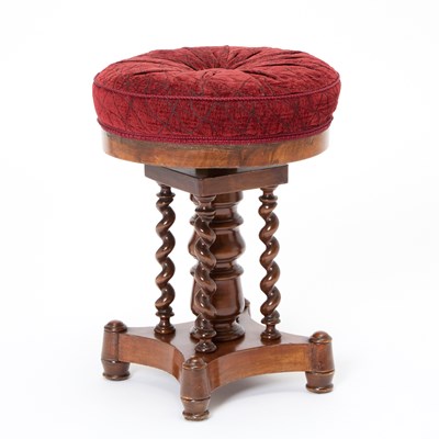 Lot 188 - Victorian Upholstered Mahogany Piano Stool
