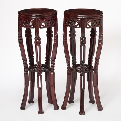 Lot 236 - Pair of Asian Carved Hardwood Pedestals