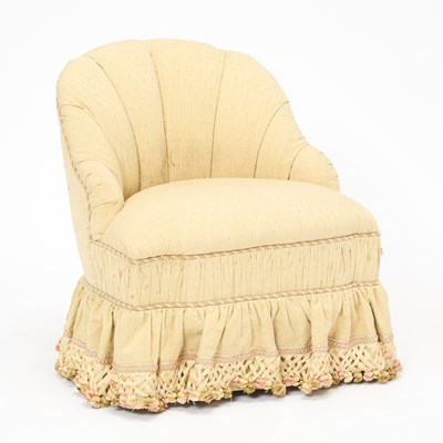 Lot 237 - Victorian Style Upholstered Slipper Chair