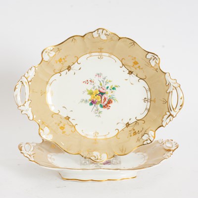 Lot 127 - Two Porcelain Scalloped-Edge Footed Dishes