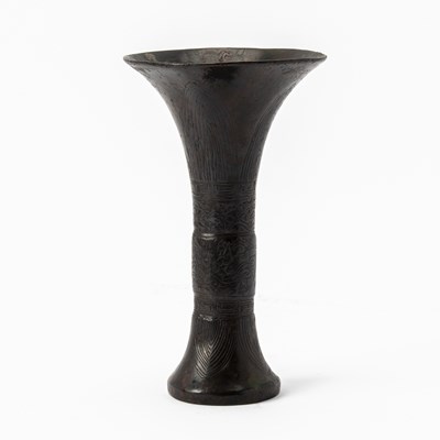 Lot 88 - A Chinese Cast Bronze Gu Vase
