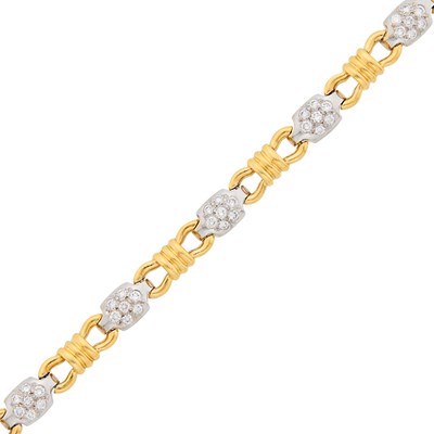 Lot 102 - Two-Color Gold and Diamond Bracelet