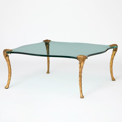 Lot 196 - French Gilt Painted Metal and Glass Coffee Table