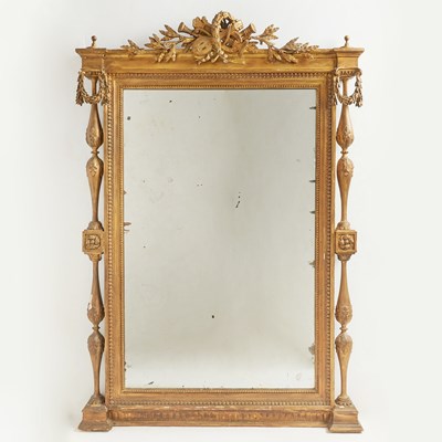 Lot 178 - Louis XVI Style Carved Giltwood Mirror
