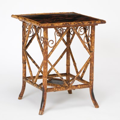 Lot 179 - Victorian Aesthetic Movement Japanned Bamboo Table