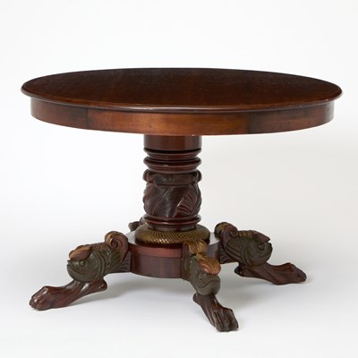 Lot 180 - American Empire Style Carved Mahogany Center Table