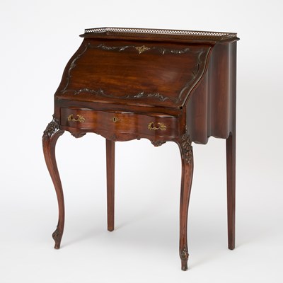 Lot 181 - Louis XV Style Carved Mahogany Ladies Slant Top Desk