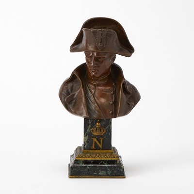 Lot 112 - Emile Pinedo, Patinated Bronze Bust of Napoleon Bonaparte