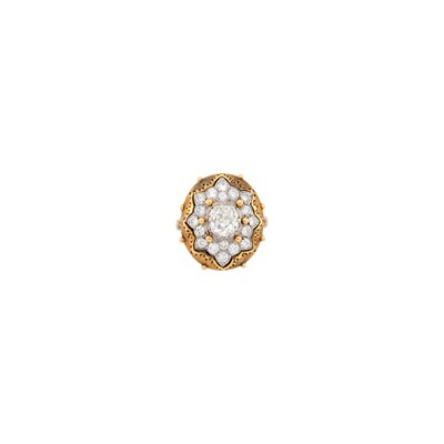 Lot 103 - Gianmaria Buccellati Two-Color Gold and Diamond Pinky Ring
