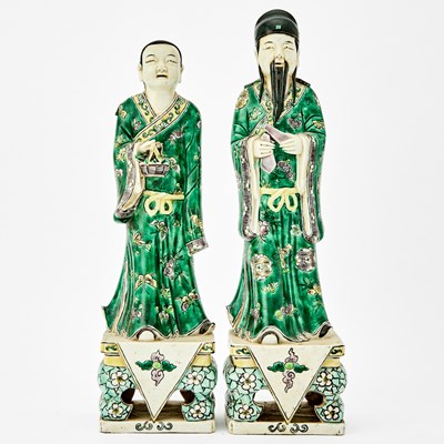 Lot 192 - Two Chinese Famille Verte Porcelain Figures