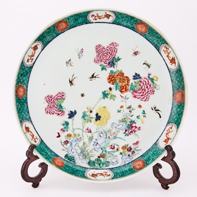 Lot 451 - A Chinese Famille Verte Porcelain Charger