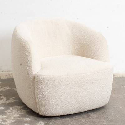 Lot 278 - Boucle Upholstered Swivel Armchair