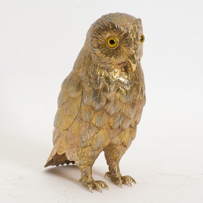 Lot 211 - Sterling Silver Gilt Owl