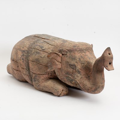 Lot 234 - Southeast Asian Painted Carved Wood Elephant